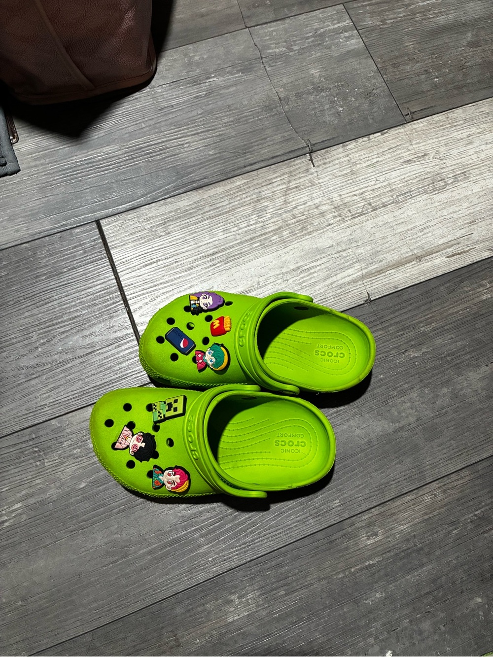 Kids Green Slip-On Clogs with Character Charms